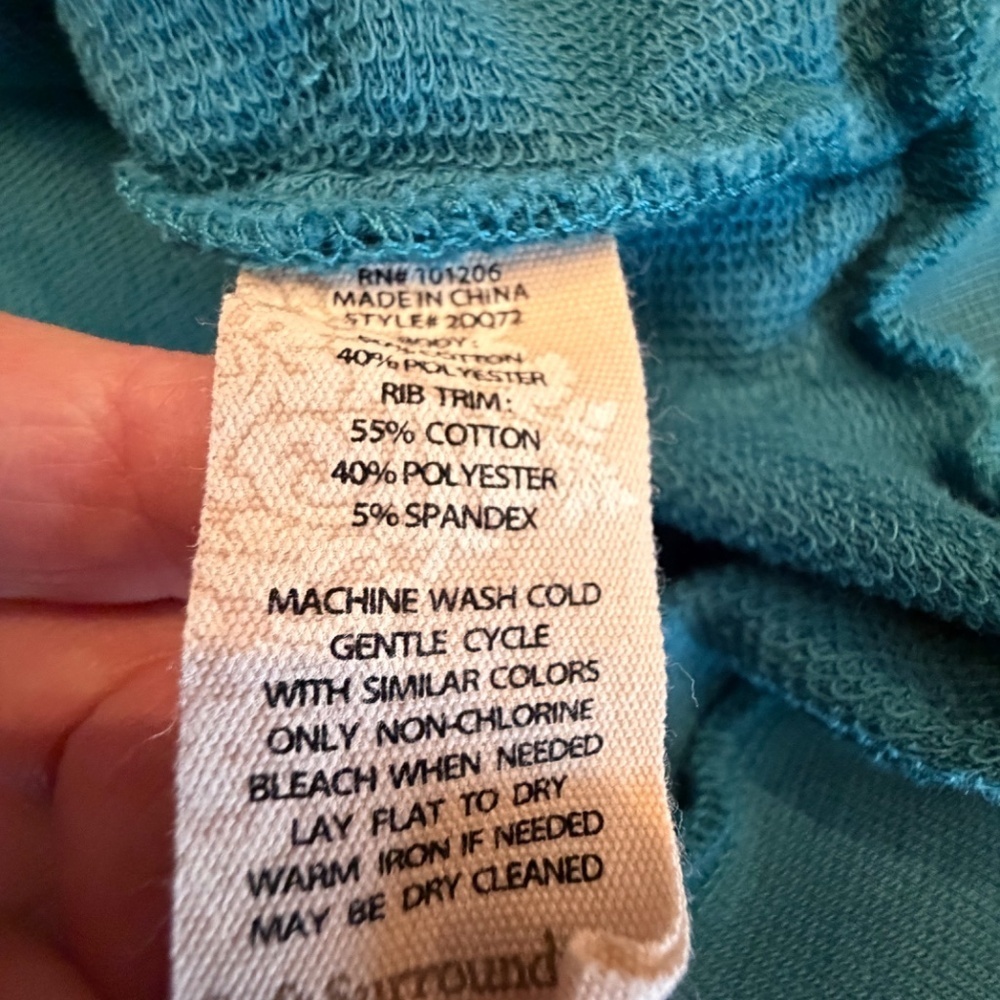 Soft Surroundings Women's Teal Tunic Sweatshirt, Size Medium - Picture 15 of 15